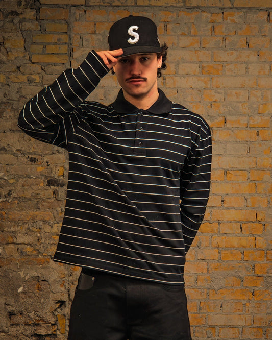 Black Striped Polo