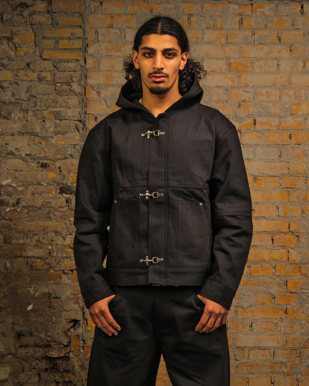 Black Selvedge Clasp Jacket (16oz)