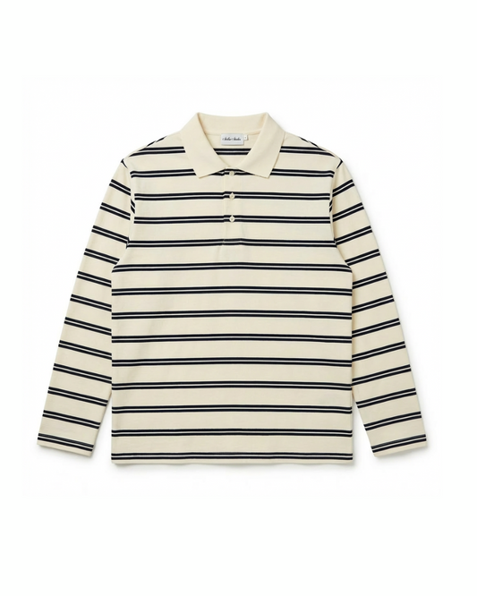 Creme Striped Polo