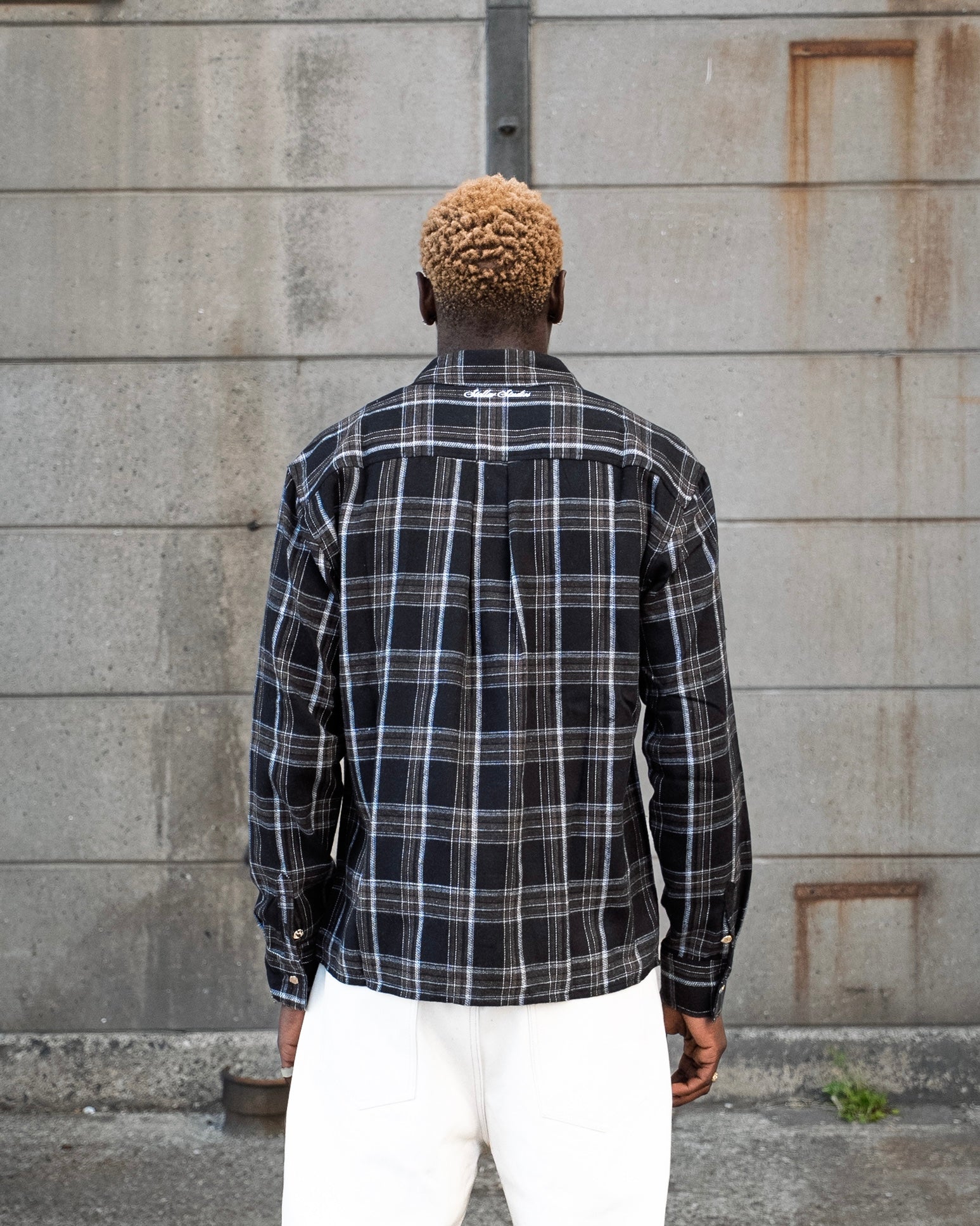 Black/brown checkered shirt