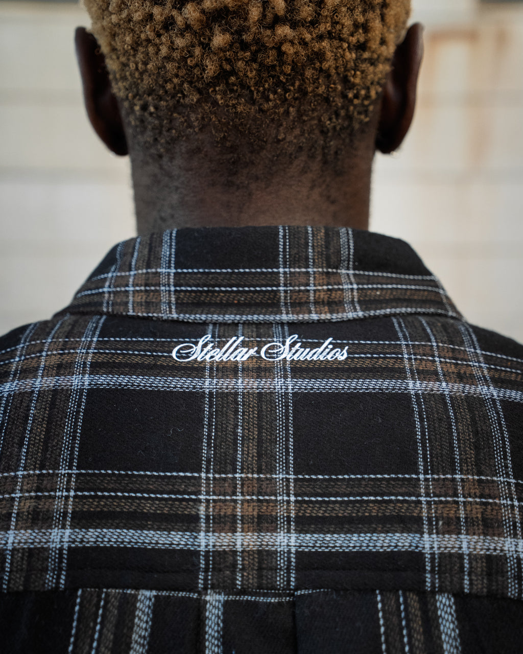 Black/brown checkered shirt