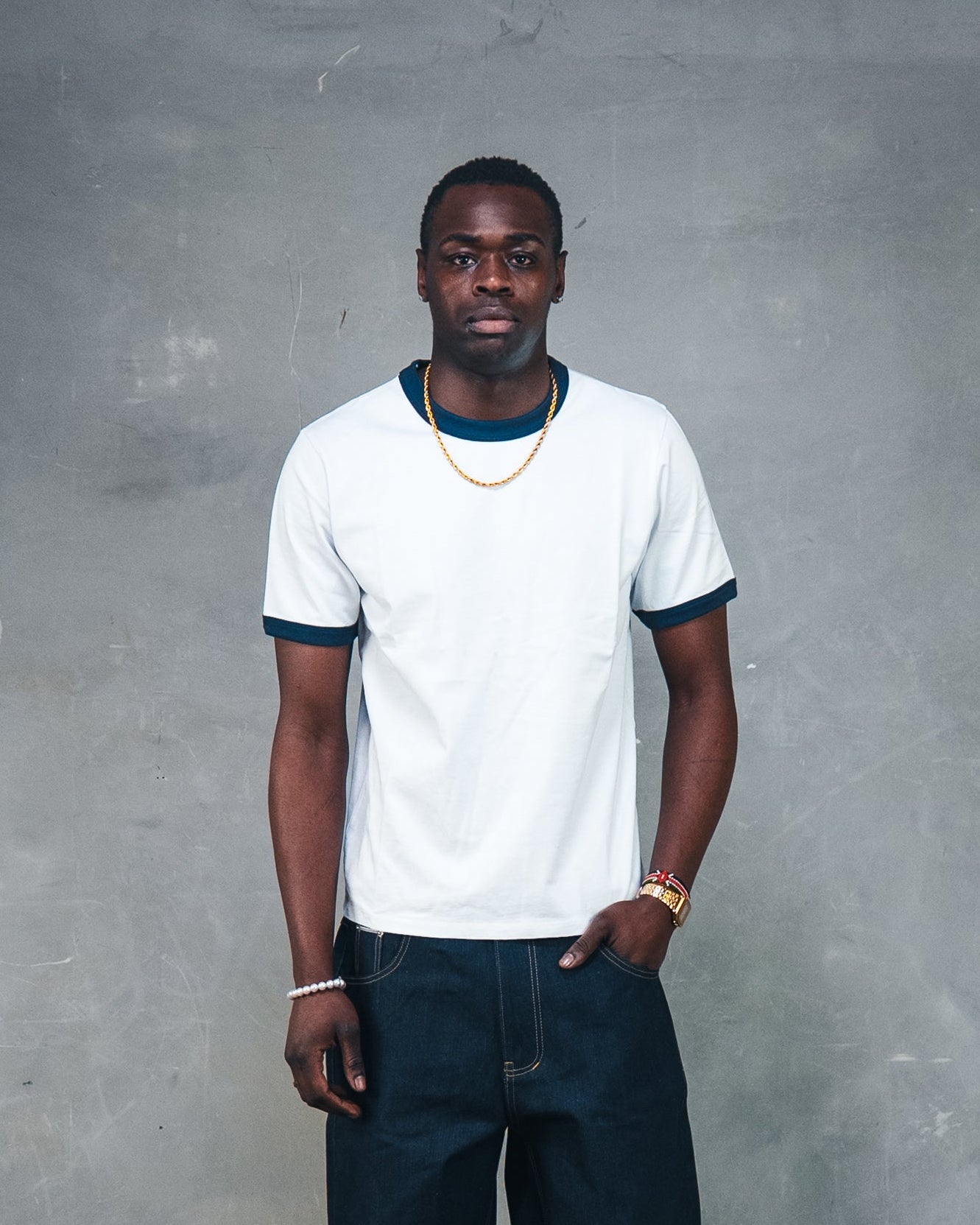 White/Blue T-shirt